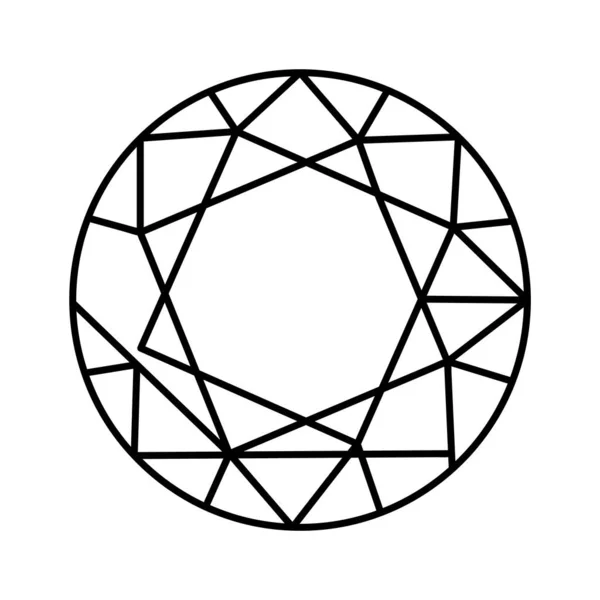 Runde Diamant Edelstein Vektor Illustration — Stockvektor