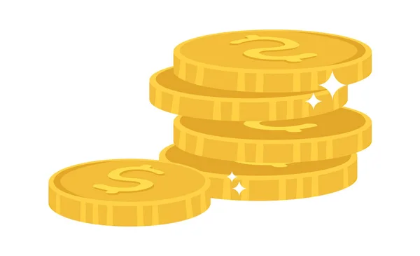 Goldmünzen Haufen Vektor Illustration — Stockvektor