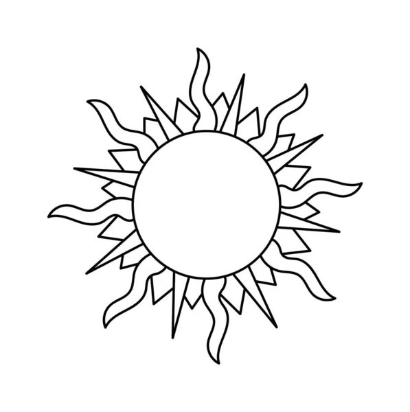 Boho Sun Lined Vector Illustration — стоковий вектор