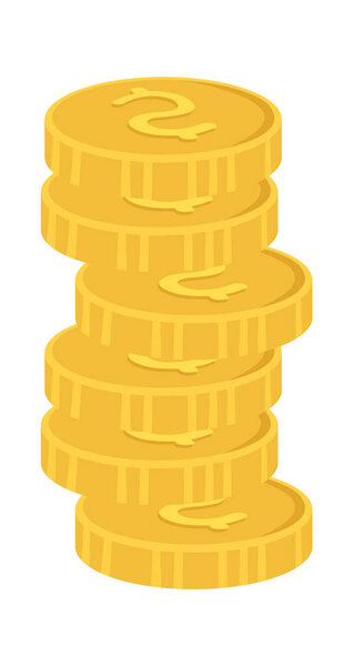 Gold Coins Pile Vector Illustration
