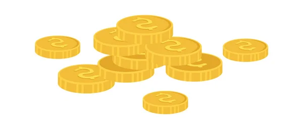 Illustrazione Vettoriale Del Mucchio Delle Monete Oro — Vettoriale Stock