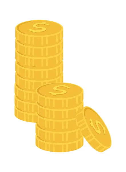 Goldmünzen Haufen Vektor Illustration — Stockvektor