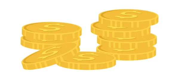 Monedas Oro Pila Vector Ilustración — Vector de stock