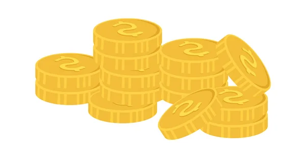 Χρυσό Νομίσματα Pile Εικονογράφηση Διάνυσμα — Διανυσματικό Αρχείο