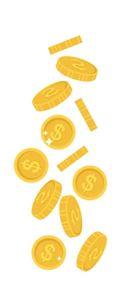 Illustrazione Vettoriale Delle Monete Oro Cadenti — Vettoriale Stock