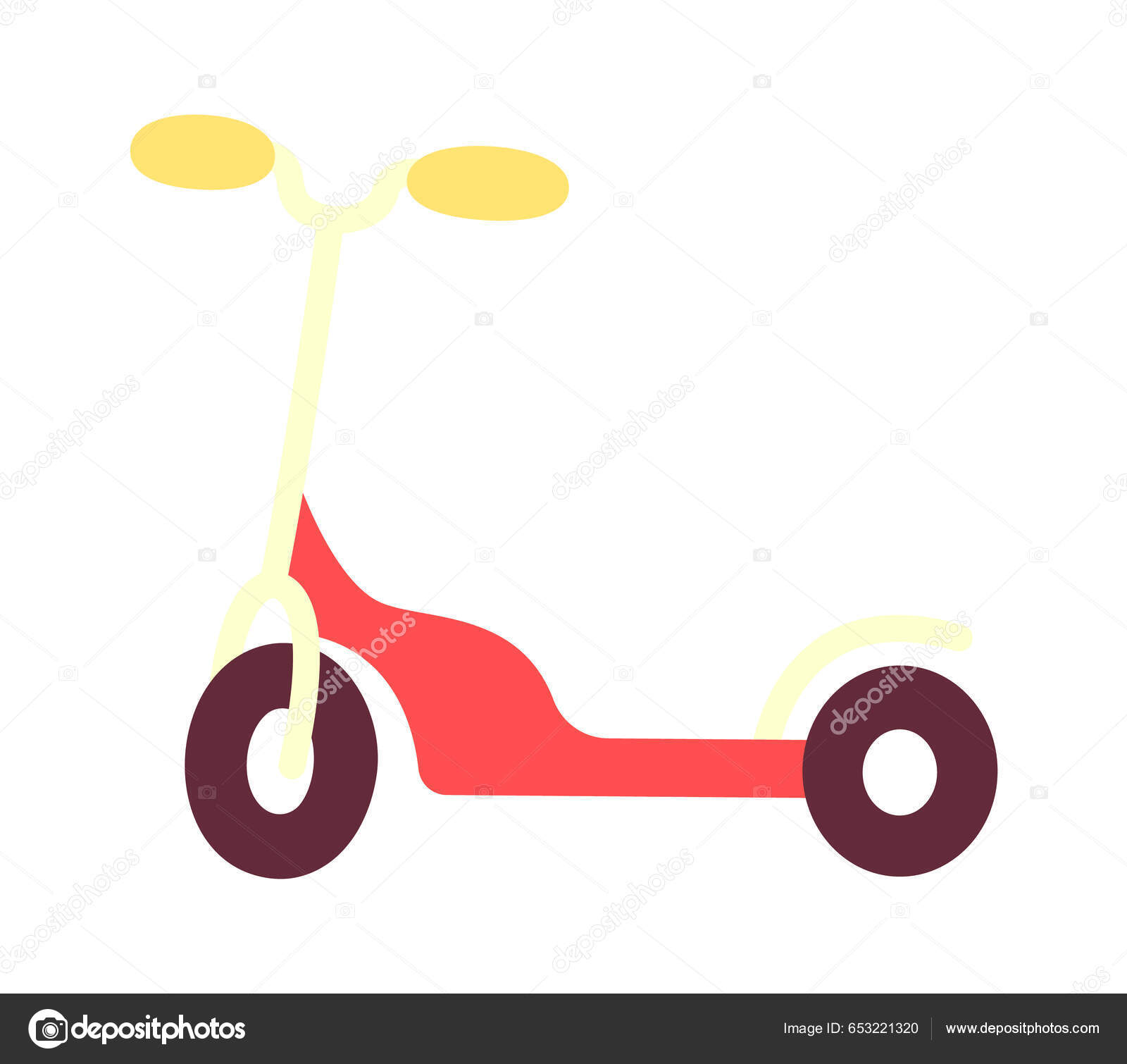 Мотороллер Детей Векторная Иллюстрация Векторное Изображение.