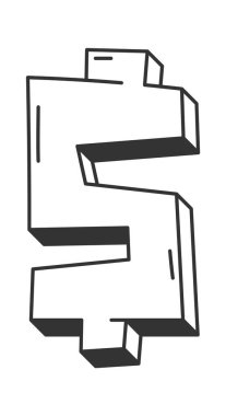 Çizgi film Doları Sembol Vektörü İllüstrasyonu