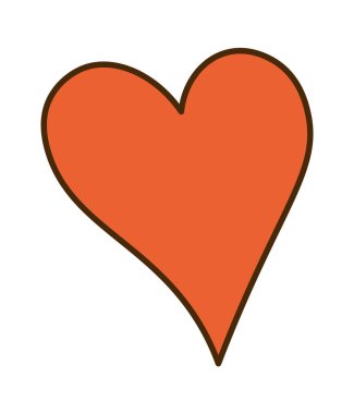 Doodle Heart Simge Vektörü İllüstrasyonu