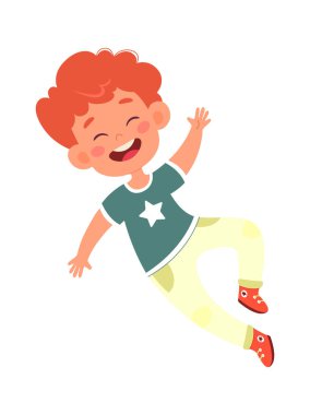 Yalancı Gülen Çocuk Vektör İllüstrasyonu