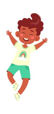 Yalancı Gülen Çocuk Vektör İllüstrasyonu