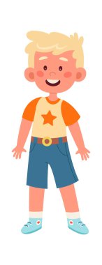 Ayakta Duran Çocuk Vektör İllüstrasyonu
