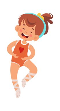 Kız Dans Eden Bale Vektörü İllüstrasyonu