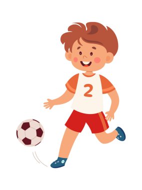 Çocuk Futbolcu Vektör Resimlerini Oynuyor