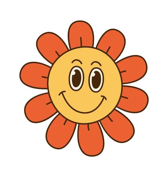 Happy Flower Character Vector Illustration — Stockvektor