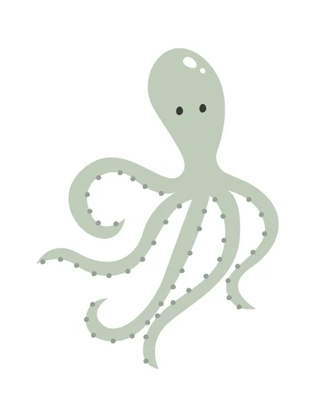 Natação Octopus Molusco Vector Ilustração —  Vetores de Stock