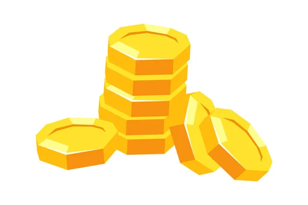 Gold Coins Pile Vector Illustration — Stock Vector