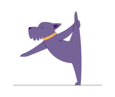 Yoga Yapan Köpek Vektör İllüstrasyonu