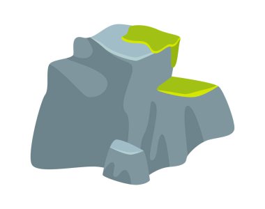 Çimen Vektörü İllüstrasyonlu Rock Hills