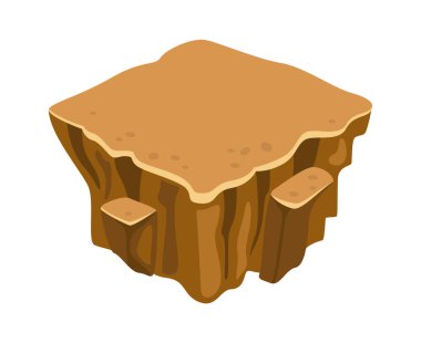 Yeryüzü Yüzen Ada Vektör İllüstrasyonu