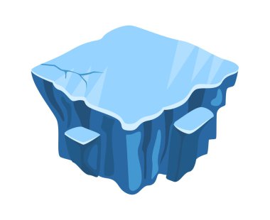 Yüzen Buz Adası Vektör İllüstrasyonu