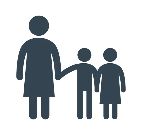 Moder Hålla Barn Händerna Ikonen Vektor Illustration — Stock vektor