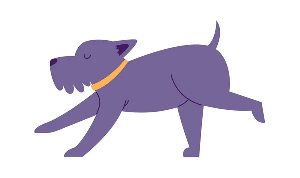 Running Dog Doing Yoga Vector Illustration — Stock Vector