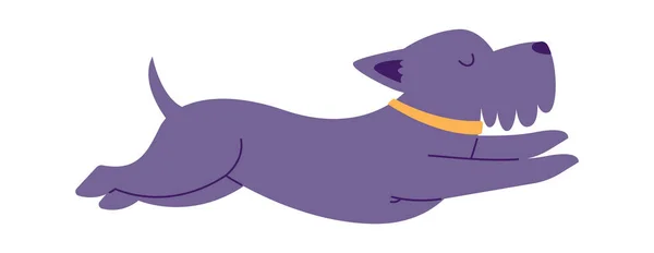 Lying Dog Doing Yoga Vector Illustration — Stock Vector