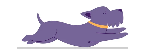 Lying Dog Doing Yoga Vector Illustration — Stock Vector