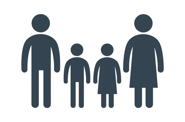 Illustration Vectorielle Icône Parents Avec Des Enfants — Image vectorielle