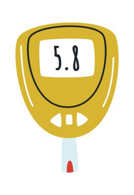 Glucometer Tıbbi Aygıt Vektörü İllüstrasyonu