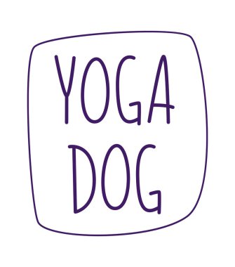 Yoga Köpek Etiketi Vektör İllüstrasyonu