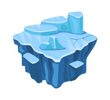 Yüzen Buz Adası Vektör İllüstrasyonu