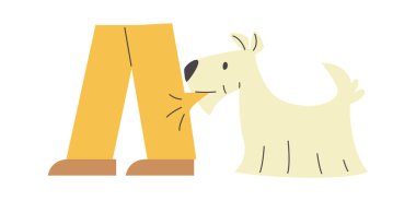 Köpek Erkek Vektör Resmini Isırdı