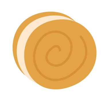 Kremalı Bisküviler Tatlı Vektörü İllüstrasyonu