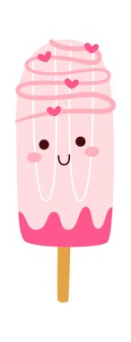 Dondurma Karakteri Vektör İllüstrasyonu