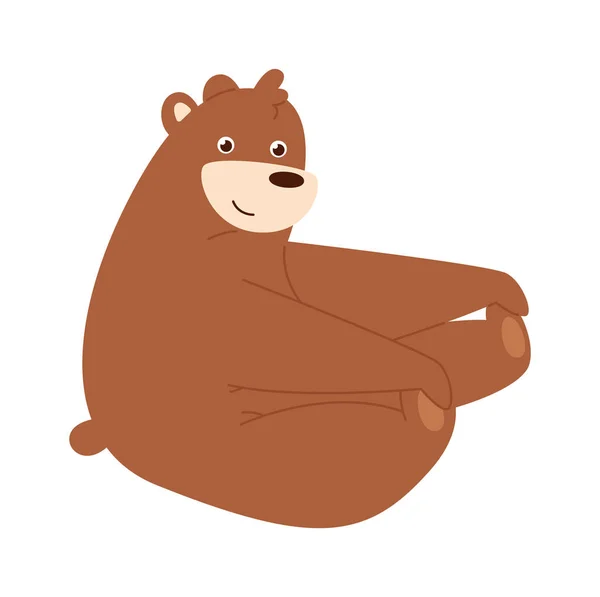 Vektorová Ilustrace Sedícího Medvěda — Stockový vektor