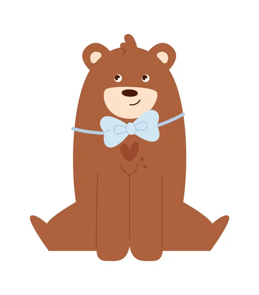 Sentado Masculino Urso Vector Ilustração —  Vetores de Stock