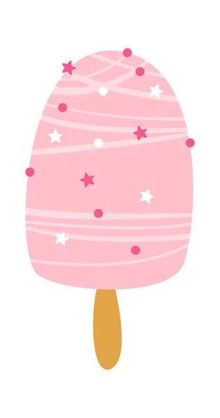 Ice Cream Fruit Glaze Vector Illustration — Stock Vector