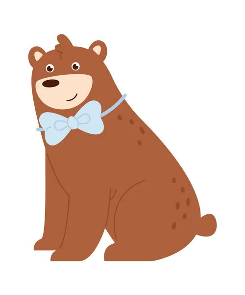 stock vector Sitting Male Bear Vector Illustration