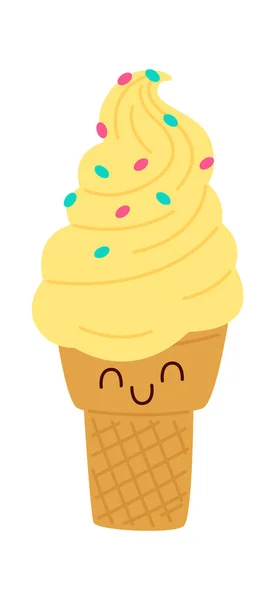 Ice Cream Karakter Vector Illustratie — Stockvector