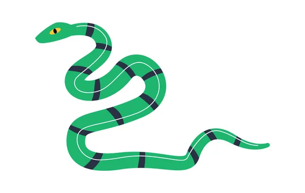 Ilustração Vetor Réptil Serpente Listrada — Vetor de Stock