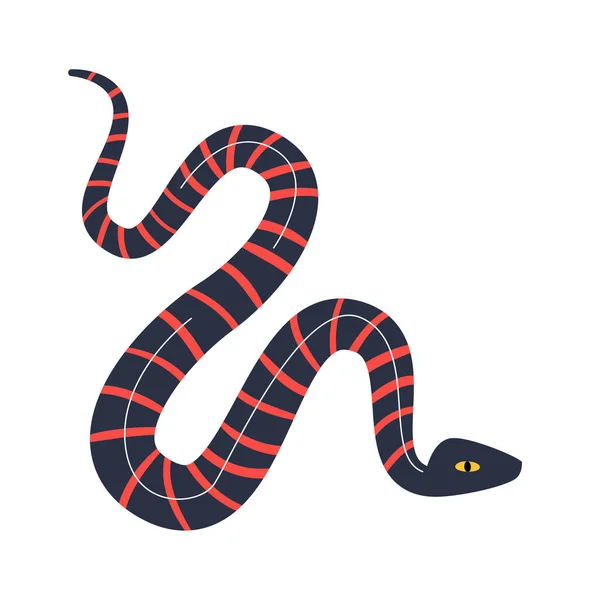 Ilustração Vetor Réptil Serpente Listrada —  Vetores de Stock