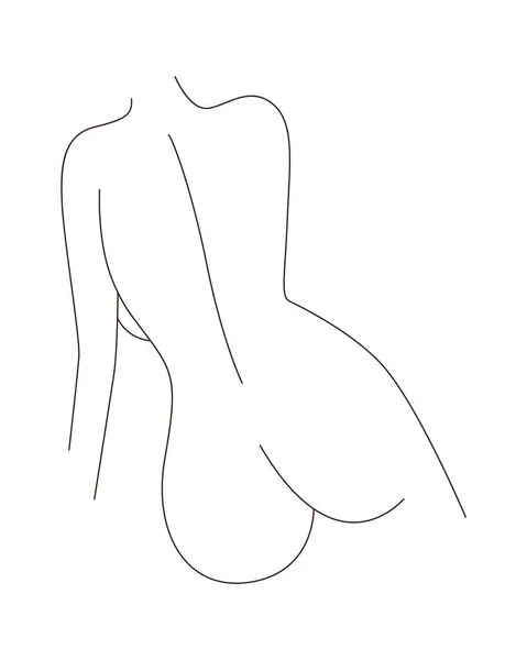 Gefütterte Weibliche Rückenkörper Teil Vektor Illustration — Stockvektor