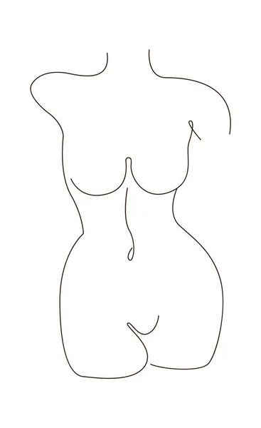 Gefütterte Weibliche Vorderkörper Teil Vektor Illustration — Stockvektor