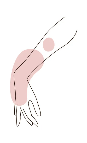 Lined Female Hand Vektör Llüstrasyonu — Stok Vektör
