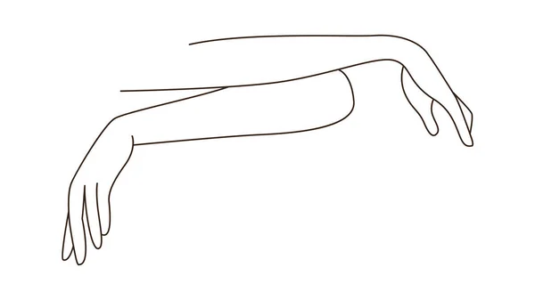 Illustration Vectorielle Des Mains Féminines Doublées — Image vectorielle