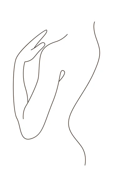 Lined Female Side Body Part Vector Illustration — 图库矢量图片
