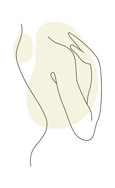 Gefütterte Weibliche Seite Körper Teil Vektor Illustration — Stockvektor