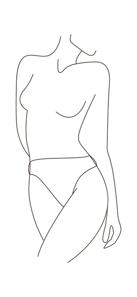 Lined Female Front Body Ilustracja Wektora — Wektor stockowy
