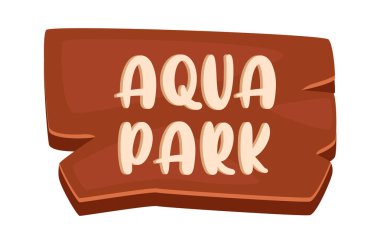 Aqua Park Tahta Vektör İllüstrasyonu
